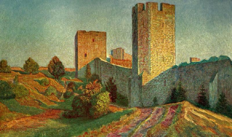 anders trulson visby ringmur oil painting picture